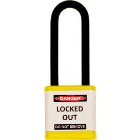 700 Series Padlock, 3" Shackle, Yellow, Keyed Different