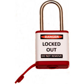 ZING 800 Series Padlock, 1-1/2" Shackle, Red, Keyed Alike