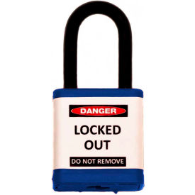 ZING Padlock, 1-1/2" Shackle, Blue, Keyed Different