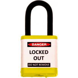 700 Series Padlock, 1-1/2" Shackle, Yellow, Keyed Different