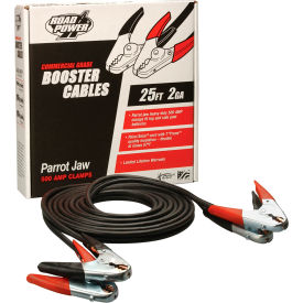 2 Gauge, 25 Foot Booster Cable With Parrot Jaw Clamp