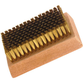 4-1/4" Long Fine Filament Block Brush, Medium-Duty Brass Bristles