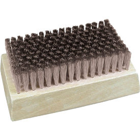 4-1/4" Long Fine Filament Block Brush, Medium-Duty Stainless Steel Bristles