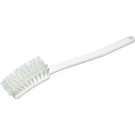 20" Long Handle Utility Brush, Polyester, White
