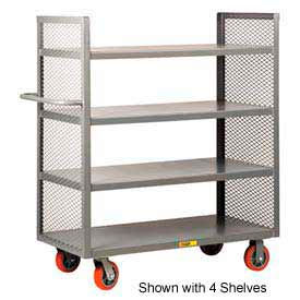2 Sided Shelf Truck with 3 Shelves, 3600 lb. Capacity, 60"L x 24"W x 57"H, Gray