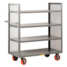 2 Sided Shelf Truck with 4 Shelves, 3600 lb. Capacity, 60"L x 24"W x 57"H, Gray