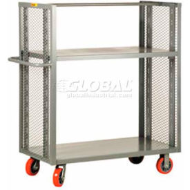 2 Sided Adjustable Shelf Truck, 3600 lb. Capacity, 60"L x 24"W x 57"H, Gray