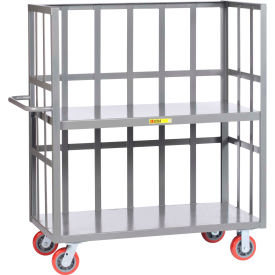 3 Sided Truck w/2 Shelves, 3600 lb. Capacity, 60"L x 30"W x 57"H, Gray