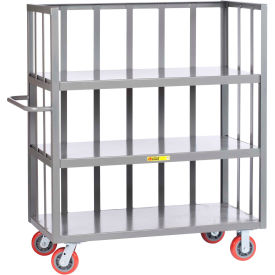 3 Sided Truck with 3 Shelves, 3600 lb. Capacity, 48"L x 30"W x 57"H, Gray