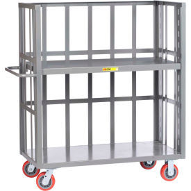 3 Sided Truck w/Adjustable Shelf, 3600 lb. Capacity, 60"L x 24"W x 57"H, Gray