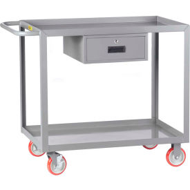 Service Cart w/1 Drawer & Lip Shelves, 1200 lb. Cap, 48"L x 24"W x 35"H, Gray