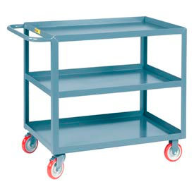 Welded Service Cart w/3 Lip Shelves, 1200 lb Capacity, 24"L x 18"W x 35"H, Gray