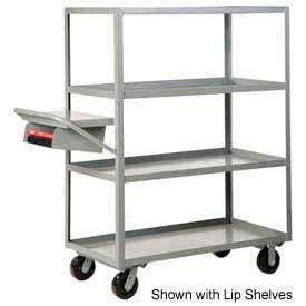 Shelf Truck with 4 Shelves & Writing Pocket, 3600 lb. Capacity, 48"L x 30"W x 63"H, Gray
