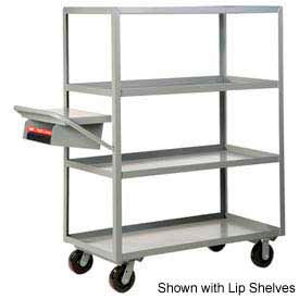 Shelf Truck w/4 Shelves & Writing Pocket, 3600 lb. Capacity, 36"L x 24"W x 63"H, Gray