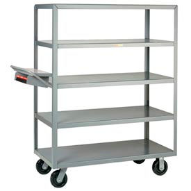 Shelf Truck with 5 Shelves & Writing Pocket, 3600 lb. Capacity, 36"L x 24"W x 63"H, Gray