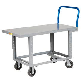 Adjustable Work Height Platform Truck - 30 x 48 - Mold-On Rubber