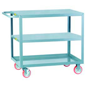 Welded Service Cart w/3 Shelves, 1200 lb Capacity, 48"L x 24"W x 35"H, Gray
