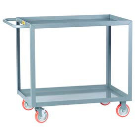 Welded Service Cart with 2 Lip Shelves, 1200 lb. Capacity, 24"L x 18"W x 35"H, Gray