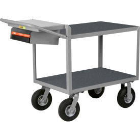 Instrument Cart with Flat Shelves & Mat, 1200 lb. Capacity, 48"L x 24"W x 34"H, Gray