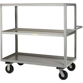 Shelf Truck with 3 Lip Shelves, 3600 lb. Capacity, 36"L x 24"W Shelving, Gray