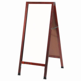 Solid Cherry Finish A-Frame Sidewalk White Marker Board - 18"W x 42"H