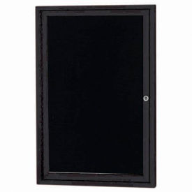 1 Door Enclosed Letter Board Cabinet Black Powder Coated - 24"W x 36"H