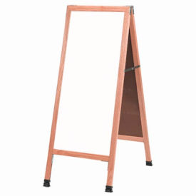 Solid Oak A-Frame Sidewalk White Marker Board - 18"W x 42"H