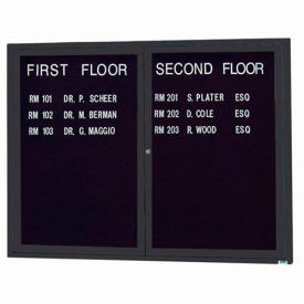 2 Door Letter Board Cabinet Black Powder Coat - 48"W x 36"H