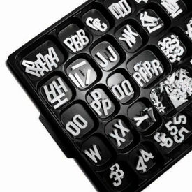 Universal Single Tab White Helvetica 1/2"H Letters Double Set