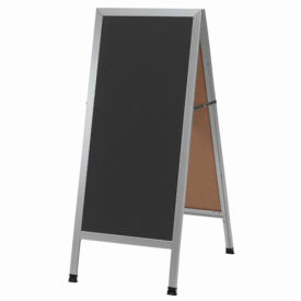 Aluminum A-Frame Sidewalk White Marker Board - 18"W x 42"H