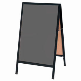 Aluminum Black Powder Coated A-Frame Sidewalk Black Chalkboard - 24"W x 42"H