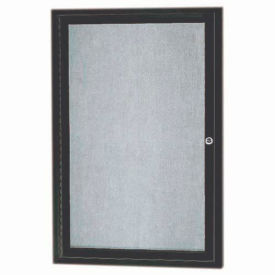 1 Door Aluminum Framed Enclosed Bulletin Board Bronze Anod. - 24"W x 36"H