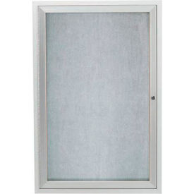 1 Door Aluminum Framed Enclosed Bulletin Board - 18"W x 24"H