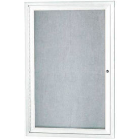 1 Door Aluminum Framed Enclosed Bulletin Board White Powder Coat - 18"W x 24"H