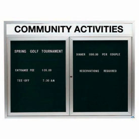 2 Door Enclosed Letter Board Cabinet w/ Header, Illuminated - 48"W x 36"H