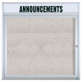1 Door Enclosed Alum Framed Bulletin Board w/ Header, Illuminated - 36"W x 36"H