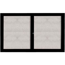 2 Door Aluminum Framed Enclosed Bulletin Board Black Powder Coat - 60"W x 36"H