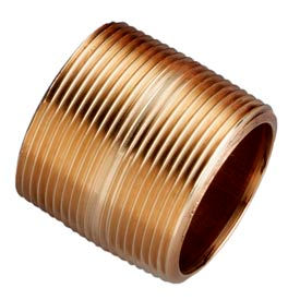 6 In. Close Lead Free Red Brass Pipe Nipple - 140 PSI - Domestic