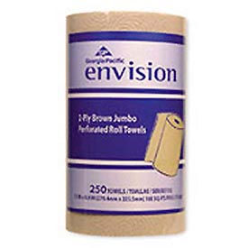 Perforated Paper Towels, Brown, 12 Rolls/Carton