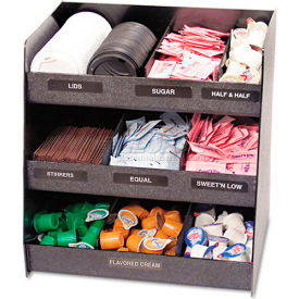 Vertical Condiment Organizer, 14-1/2"W x 11-3/4"D x 15"H, Black