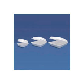 Foam Hinged Food Container, 3 Compartments, White, 200/Carton