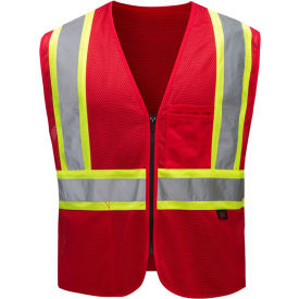 Enhanced Visibility Multi-Color Vest-Red-L/XL