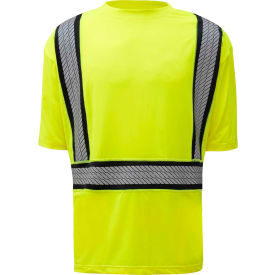 Class 2 Onyx Two-Tone Anti-Snag T-Shirt with Segment Tape Lime - Size 3XL