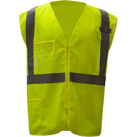 Standard Class 2 Mesh Zipper Safety Vest-Lime-4XL/5XL