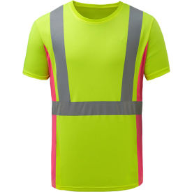 Class 2 Lady Short Sleeve T-shirt Lime with Pink Side-LG