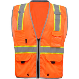 Class 2 Hype-Lite Safety Vest w/Black Side-Orange-MD