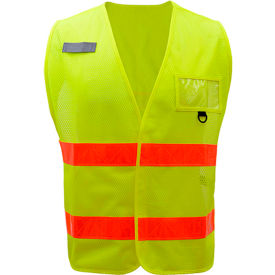 Incident Command Vest - Lime with Orange Prismatic Tape, One Size Fits All