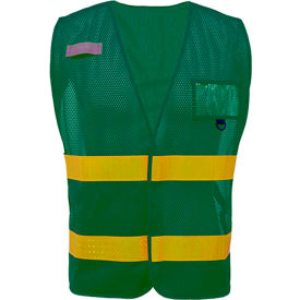 Incident Command Vest- Green with Lime Prismatic Tape, One Size Fits All