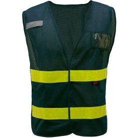 Incident Command Vest- Grey w/ Lime Prismatic Tape, One Size Fits All
