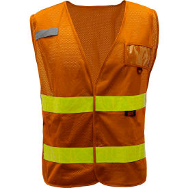 Incident Command Vest- Brown w/ Lime Prismatic Tape, One Size Fits All